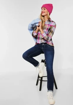 Street One Blusen*Bluse mit Karomuster dark deer brown