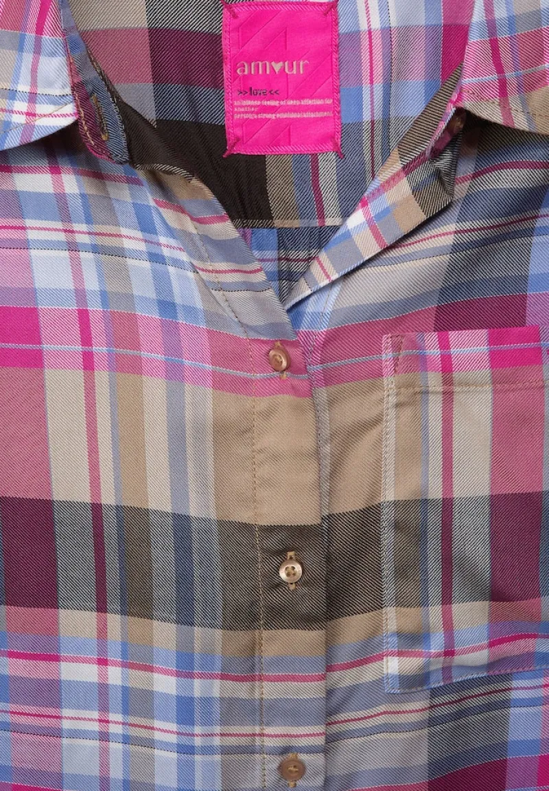 Street One Blusen*Bluse mit Karomuster dark deer brown