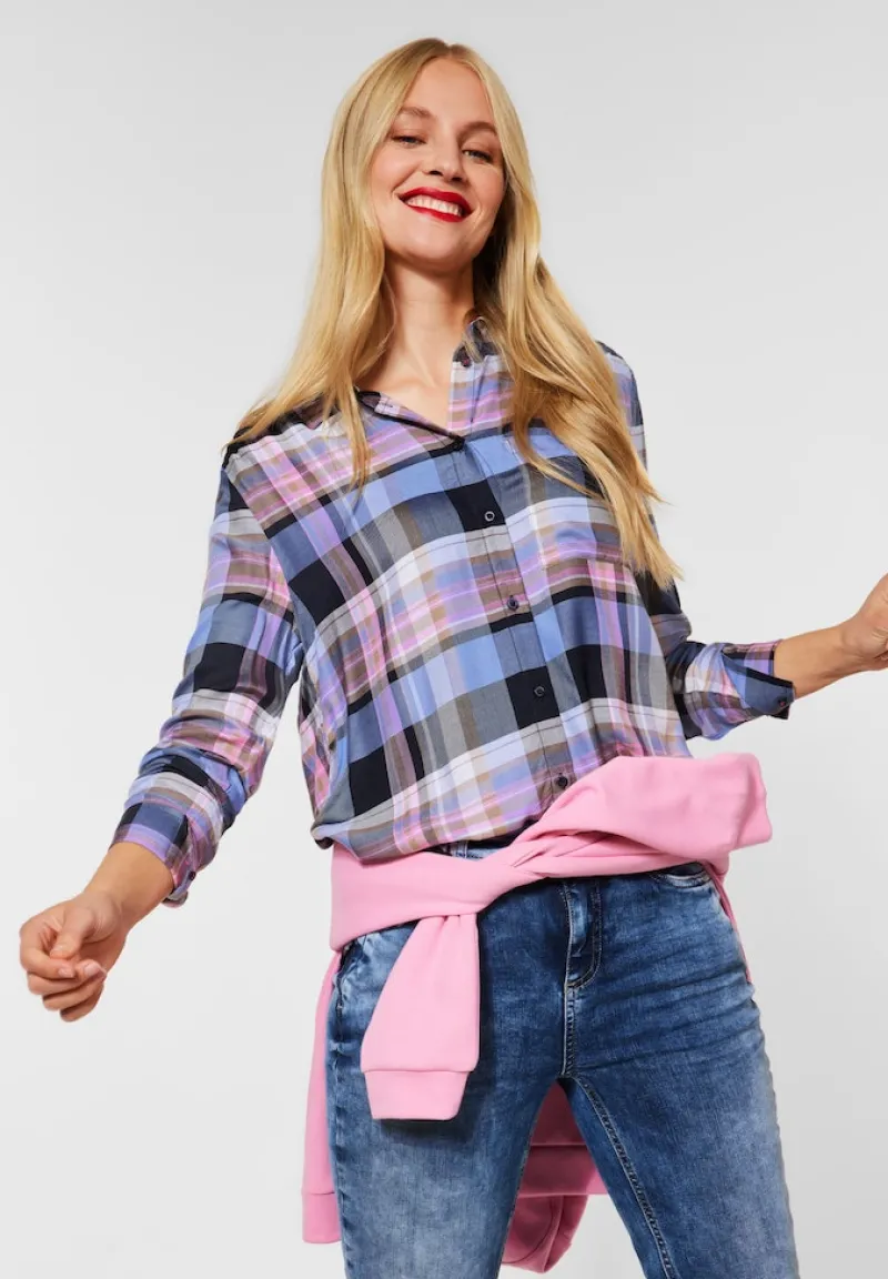 Street One Blusen*Bluse mit Karomuster dazzling blue