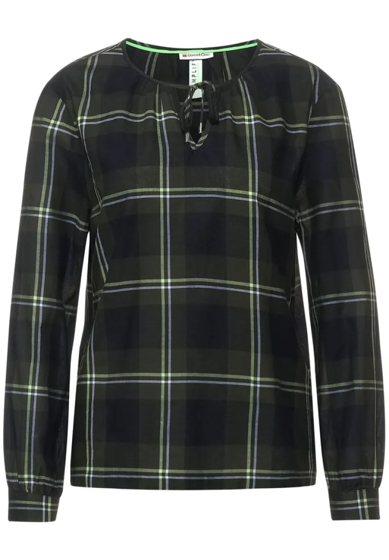 Street One Blusen*Bluse mit Karomuster full olive