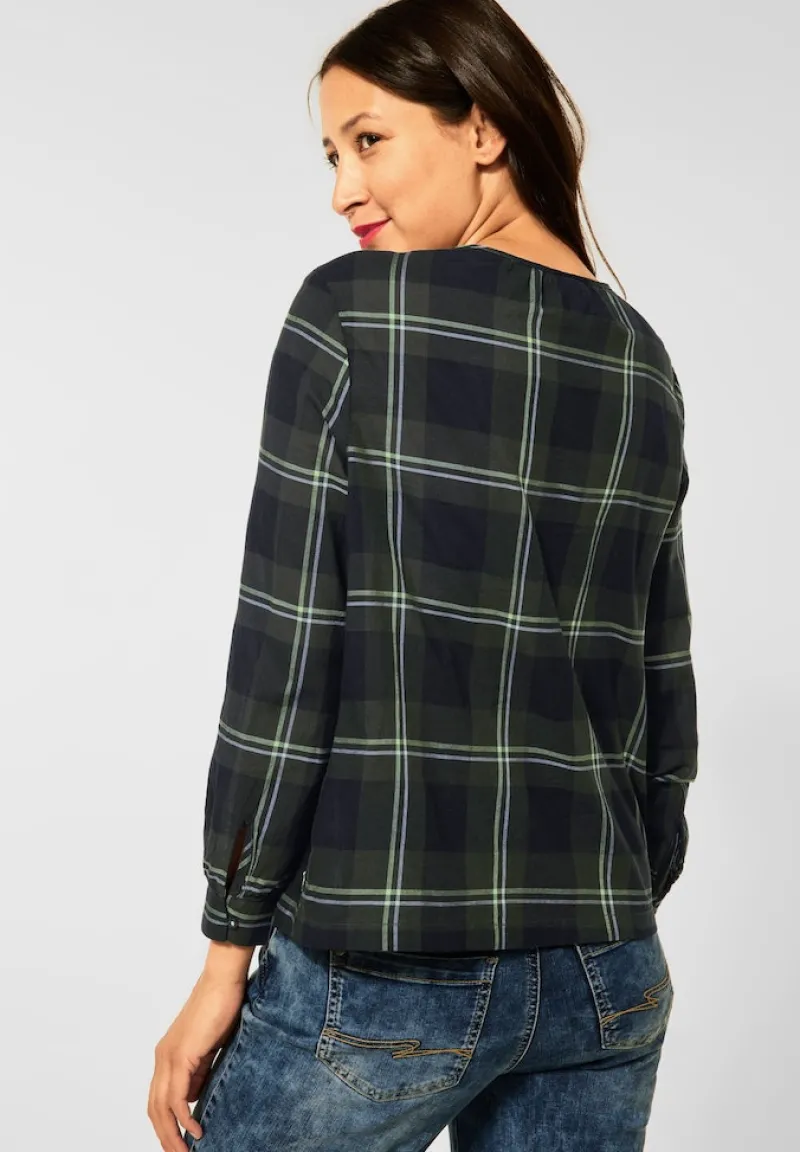 Street One Blusen*Bluse mit Karomuster full olive