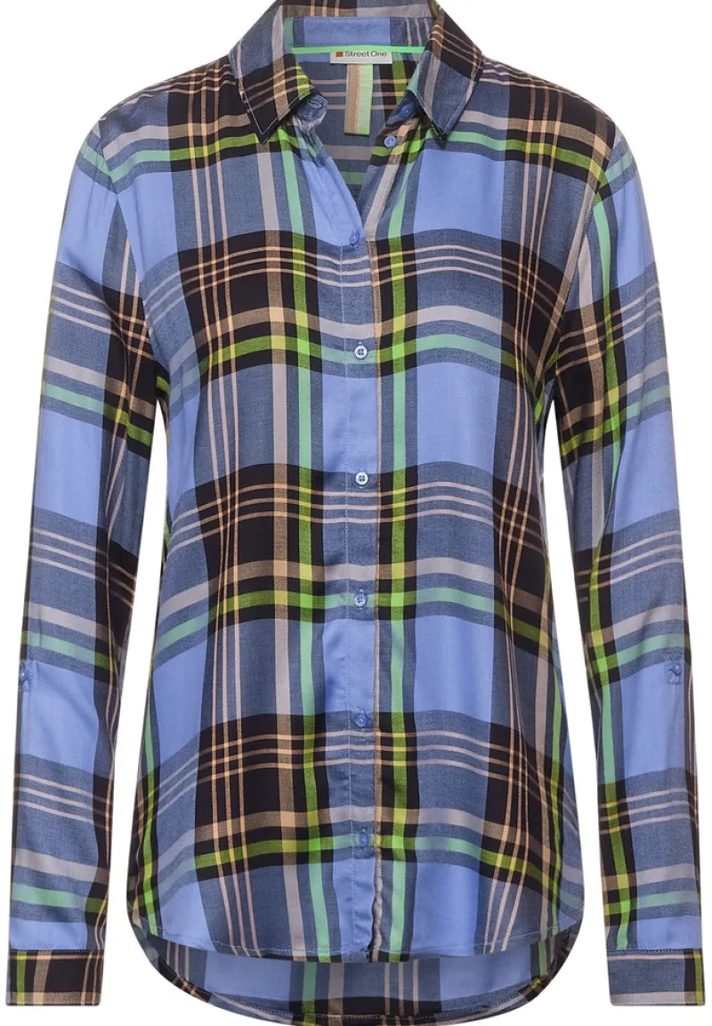 Street One Blusen*Bluse mit Karomuster vivid blue