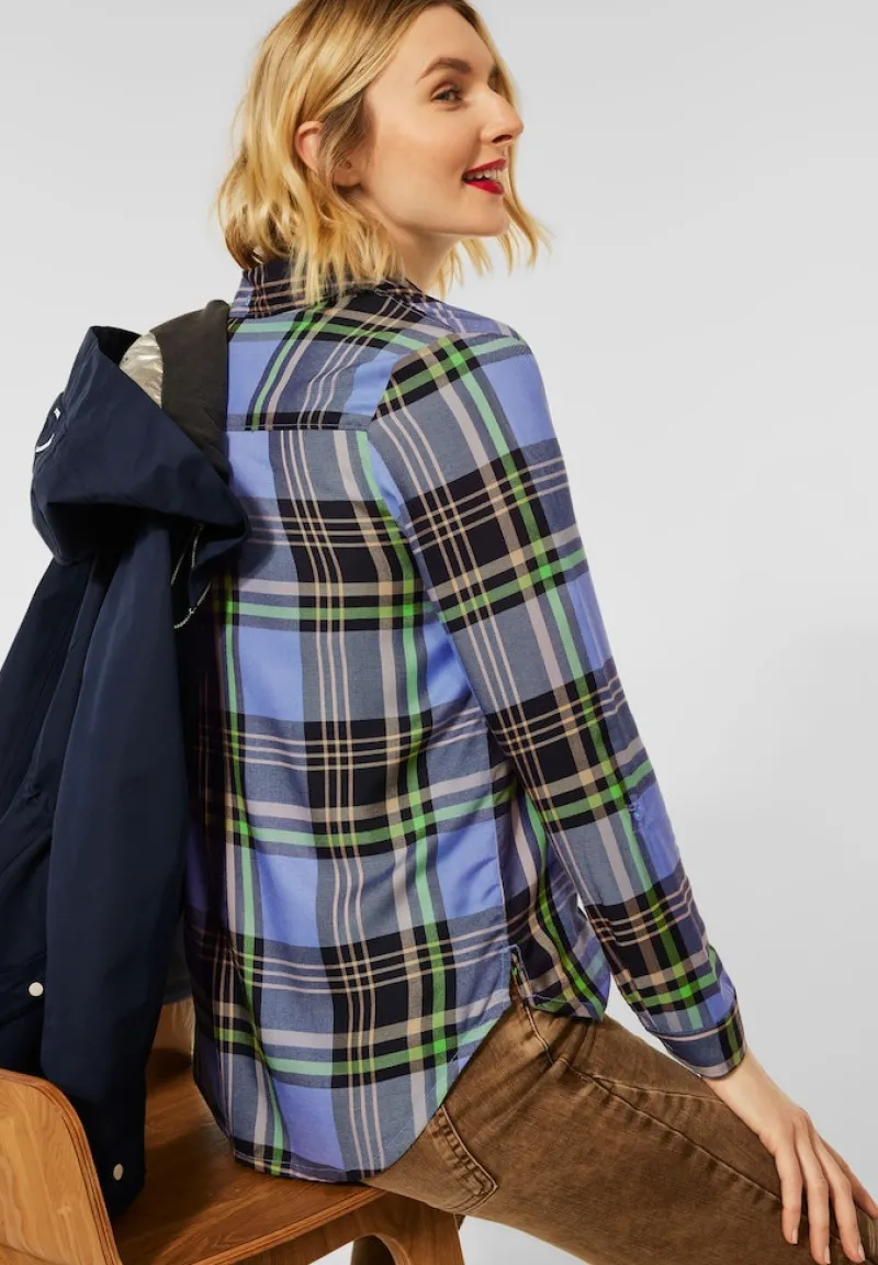 Street One Blusen*Bluse mit Karomuster vivid blue