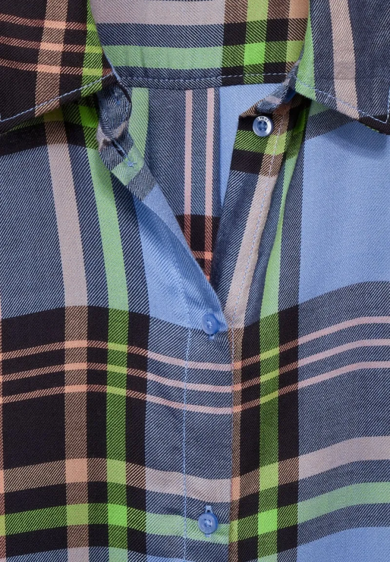 Street One Blusen*Bluse mit Karomuster vivid blue