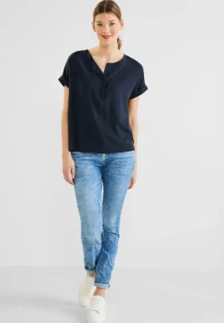 Street One Blusen*Bluse mit Klappenkragen deep blue