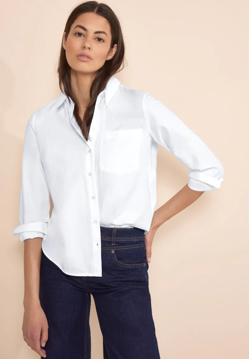 Street One Blusen*Bluse mit Knopfleiste white