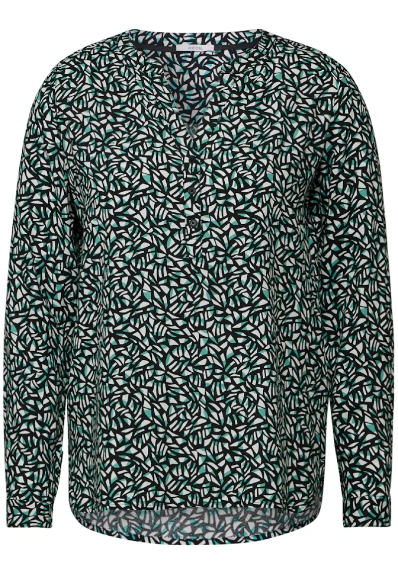 Cecil Blusen*Bluse mit Minimal Print Black