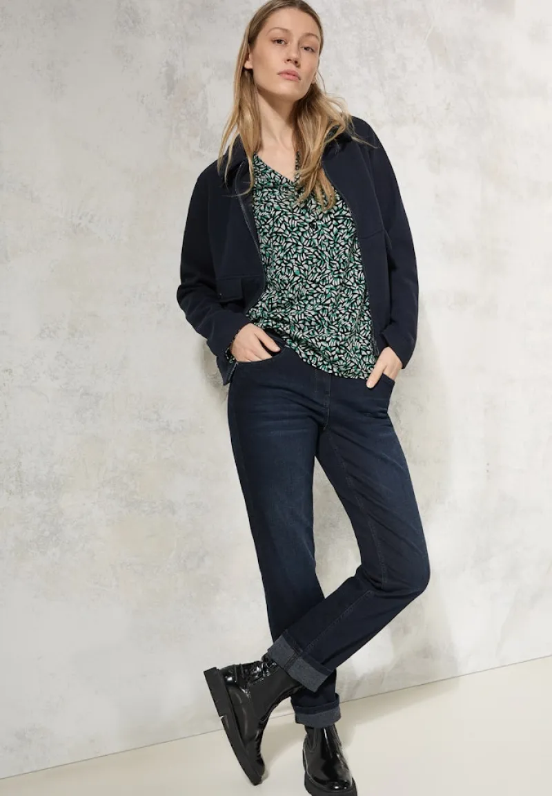 Cecil Blusen*Bluse mit Minimal Print Black