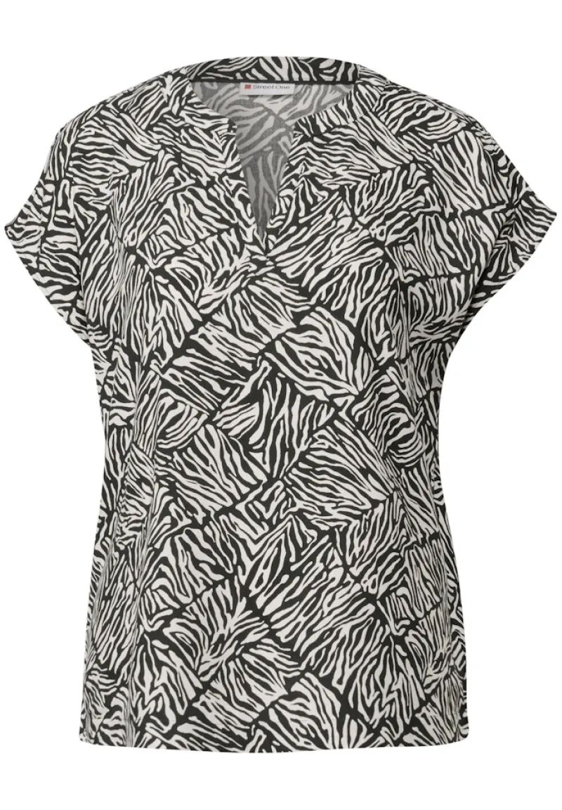 Street One Blusen*Bluse mit Minimal Print pine grove green