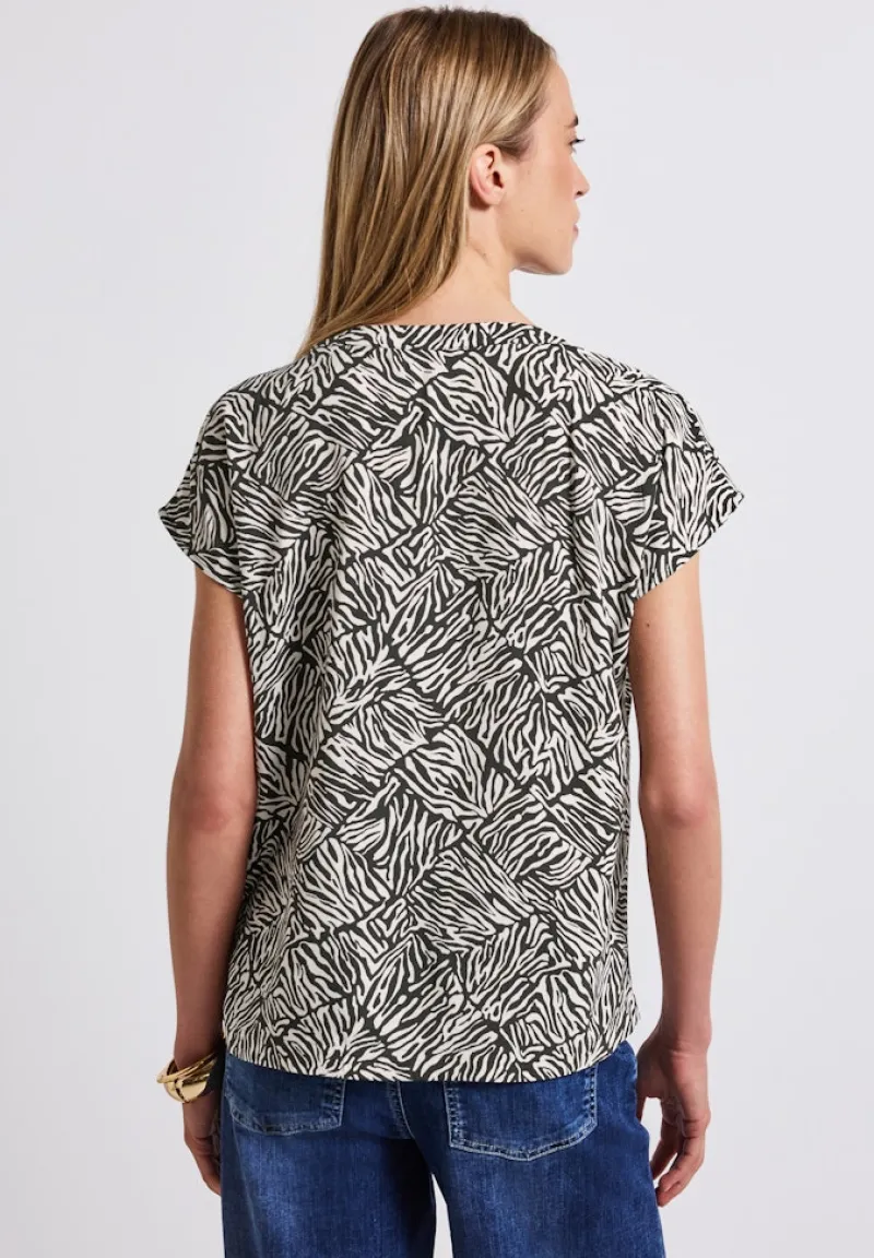 Street One Blusen*Bluse mit Minimal Print pine grove green
