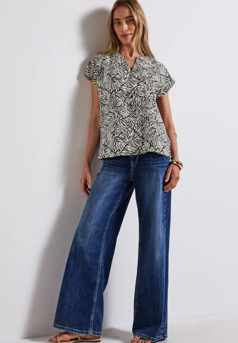 Street One Blusen*Bluse mit Minimal Print pine grove green