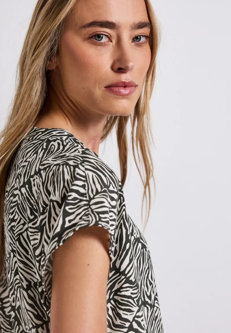 Street One Blusen*Bluse mit Minimal Print pine grove green