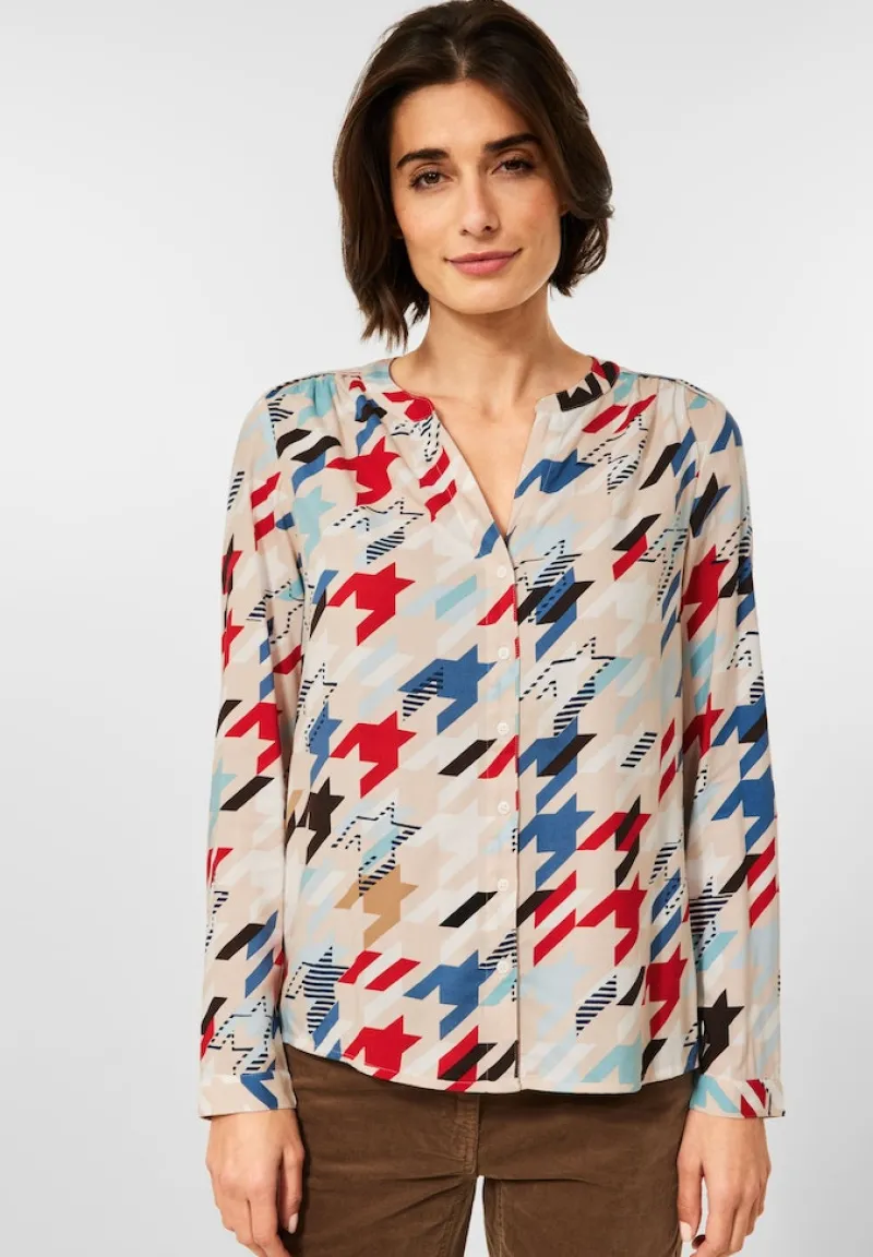 Cecil Blusen*Bluse mit Multicolorprint vanilla white