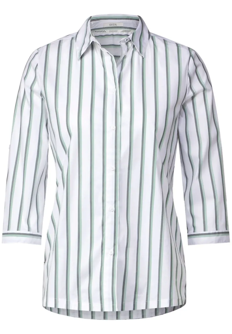 Cecil Blusen*Bluse mit Multicolorstreifen easy khaki