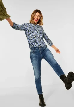Street One Blusen*Bluse mit Multicolour Print dark vintage blue