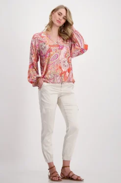 Monari Blusen*Bluse mit Paisleymuster apricot gemustert