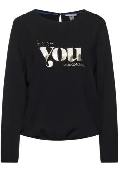 Street One Blusen*Bluse mit Partprint Black