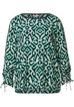 Street One Blusen*Bluse mit Raffung am Arm hunter green