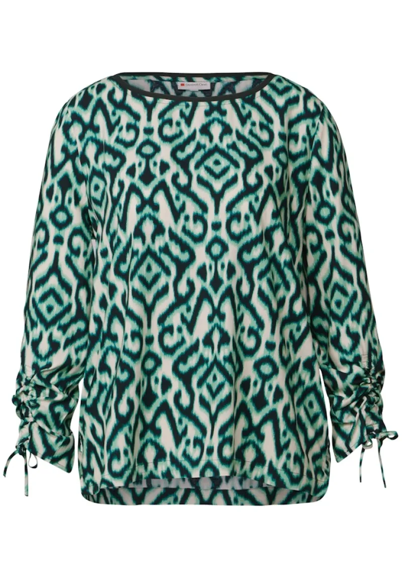 Street One Blusen*Bluse mit Raffung am Arm hunter green