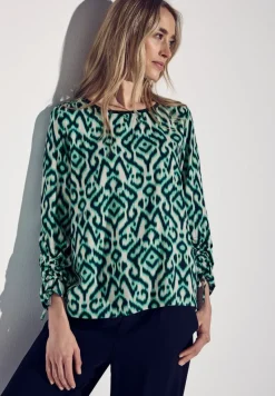 Street One Blusen*Bluse mit Raffung am Arm hunter green