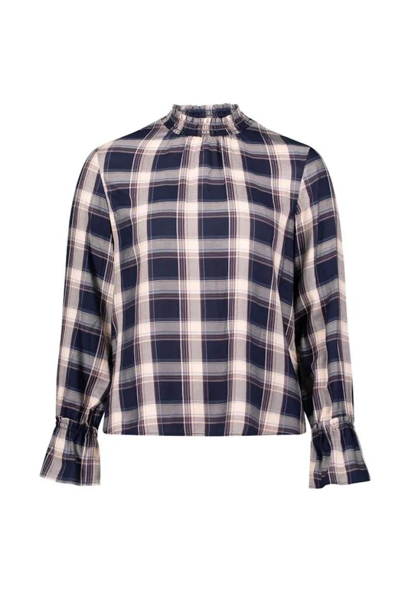 Zero Blusen*Bluse mit Rüschen dark bluebeige