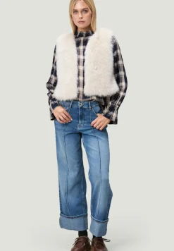 Zero Blusen*Bluse mit Rüschen dark bluebeige