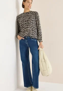 Cecil Blusen*Bluse mit Smock-Ausschnitt raw khaki