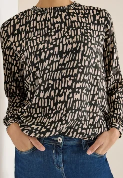 Cecil Blusen*Bluse mit Smock-Ausschnitt raw khaki
