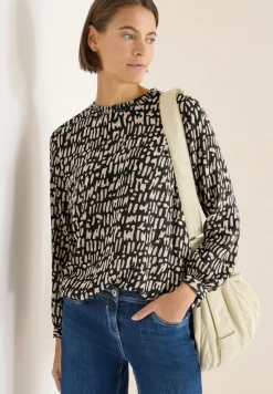 Cecil Blusen*Bluse mit Smock-Ausschnitt raw khaki