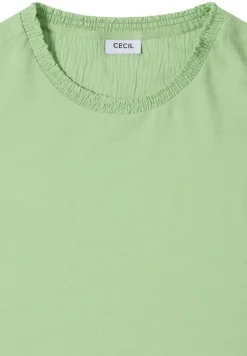 Cecil Blusen*Bluse mit Smock-Ausschnitt bamboo green