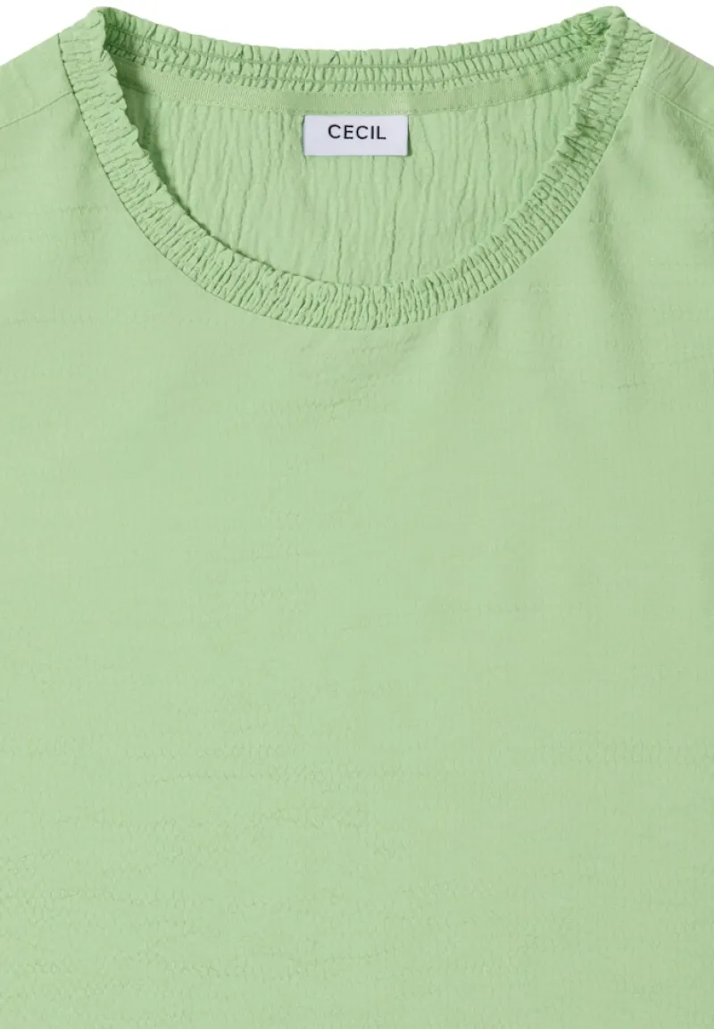 Cecil Blusen*Bluse mit Smock-Ausschnitt bamboo green