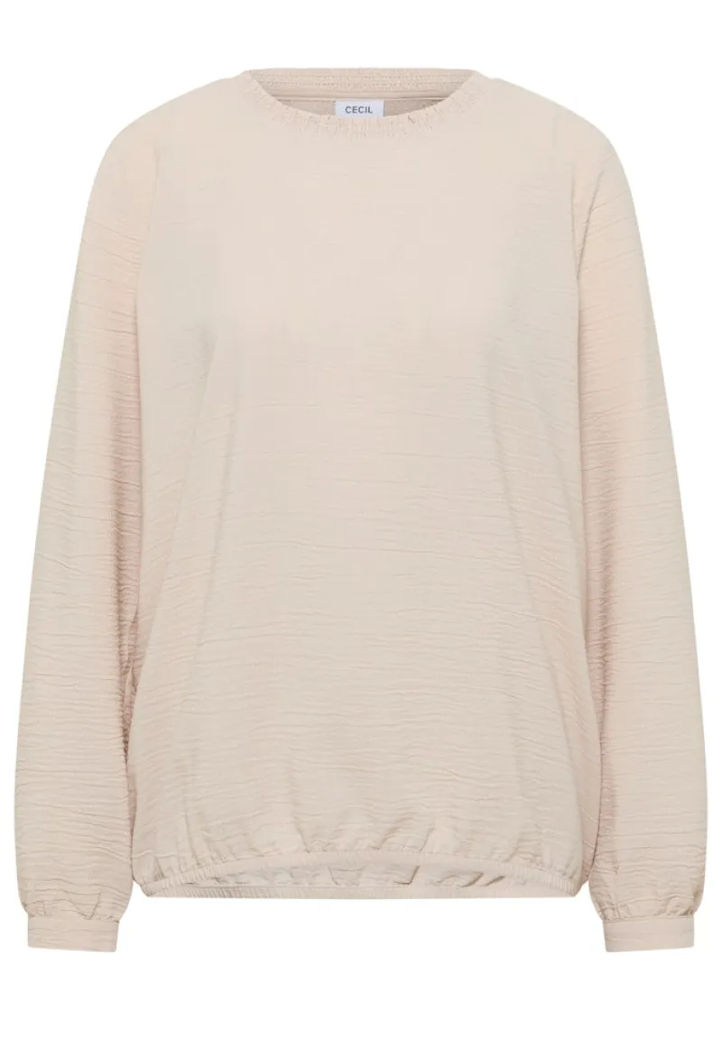 Cecil Blusen*Bluse mit Smock-Ausschnitt pearl beige