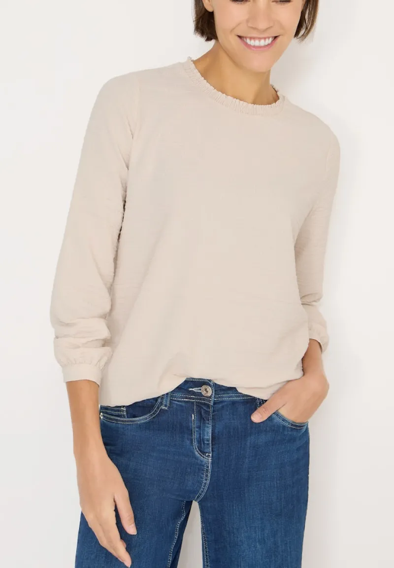 Cecil Blusen*Bluse mit Smock-Ausschnitt pearl beige