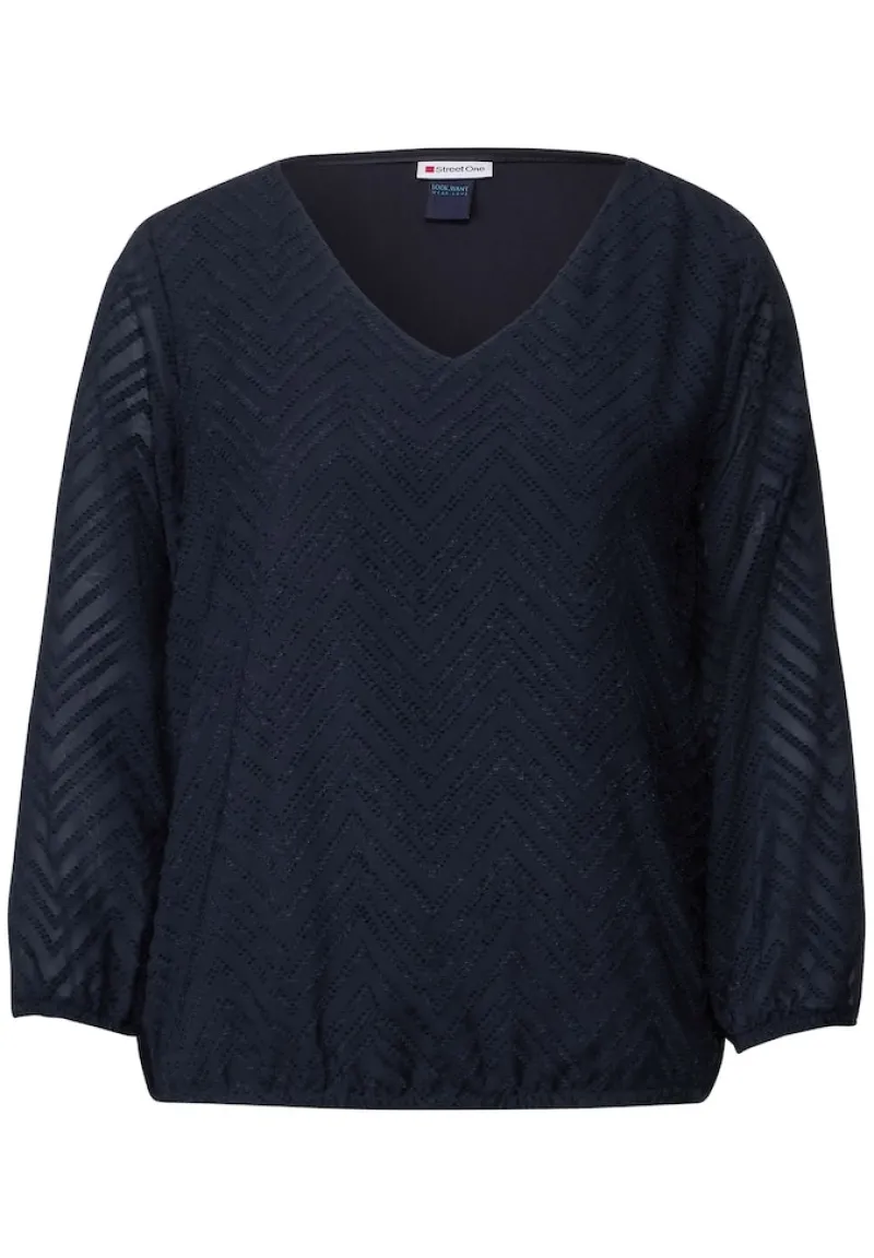 Street One Blusen*Bluse mit Smokdetails deep blue