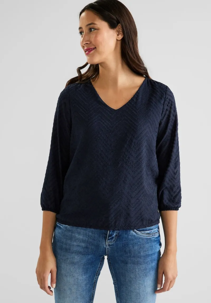 Street One Blusen*Bluse mit Smokdetails deep blue