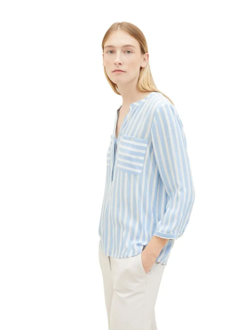 Tom Tailor Blusen*Bluse mit Streifenmuster offwhite blue vertical stripe