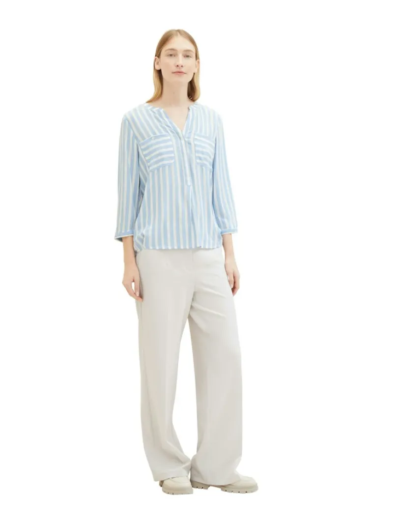 Tom Tailor Blusen*Bluse mit Streifenmuster offwhite blue vertical stripe
