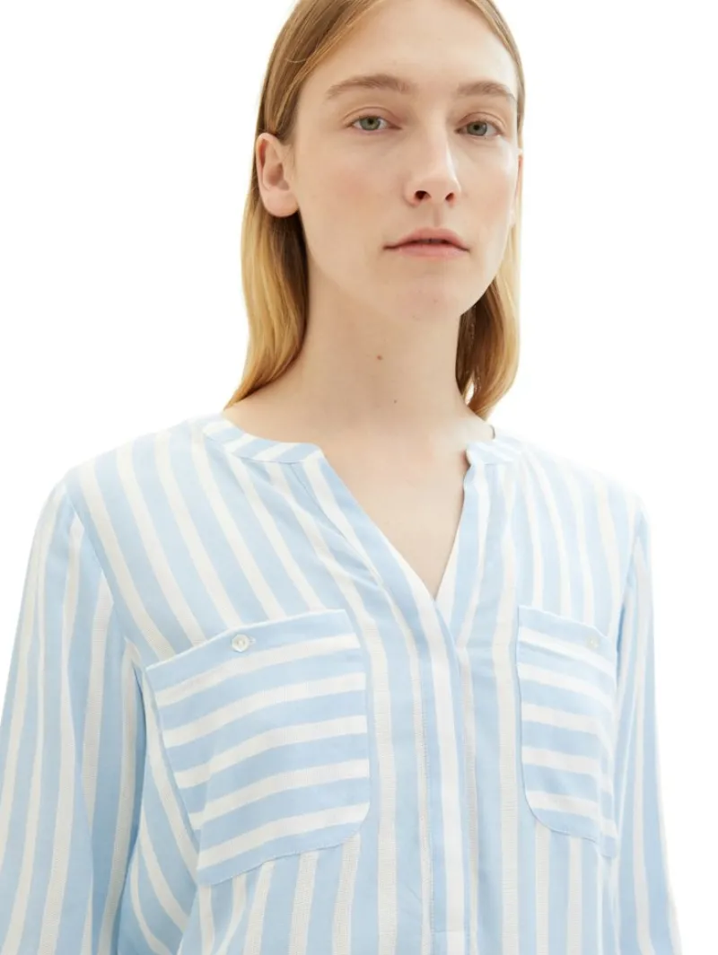 Tom Tailor Blusen*Bluse mit Streifenmuster offwhite blue vertical stripe
