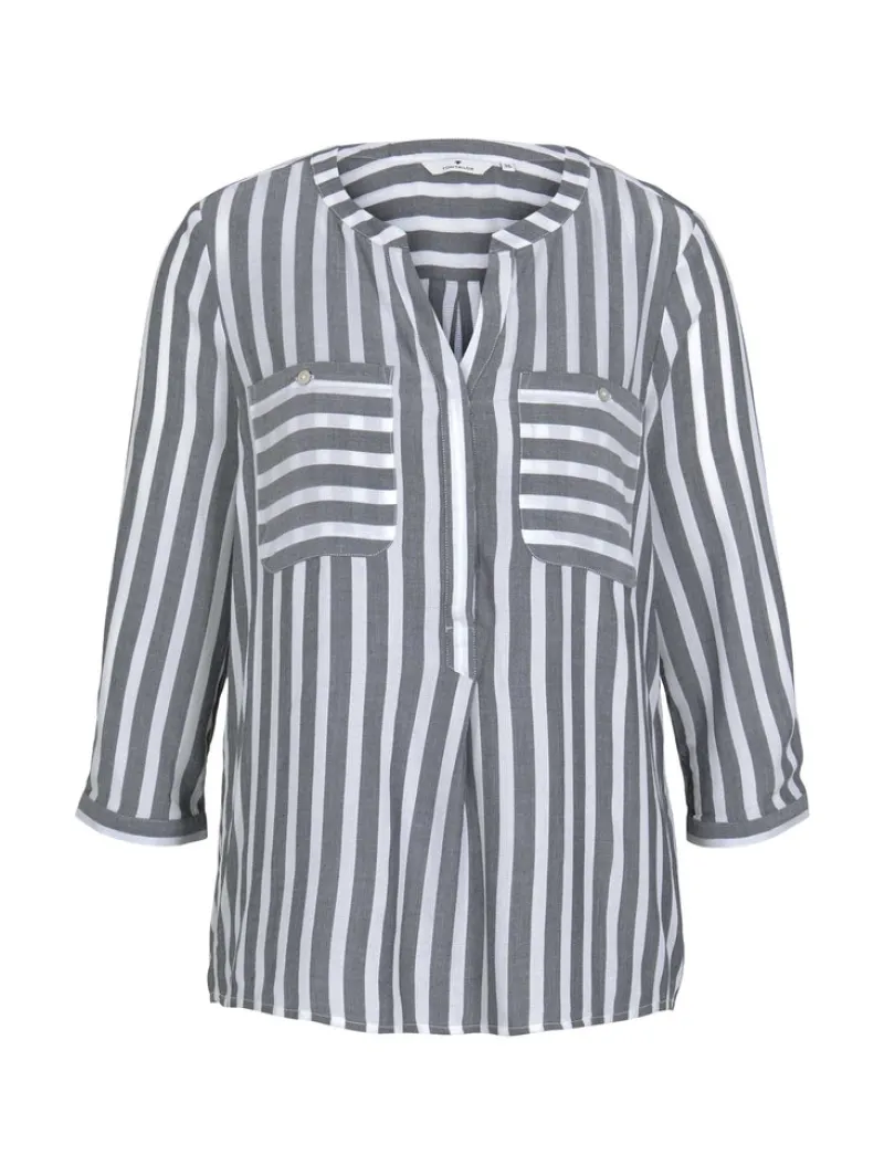 Tom Tailor Blusen*Bluse mit Streifenmuster offwhite navy vertical stripe