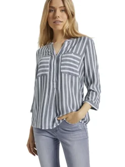 Tom Tailor Blusen*Bluse mit Streifenmuster offwhite navy vertical stripe