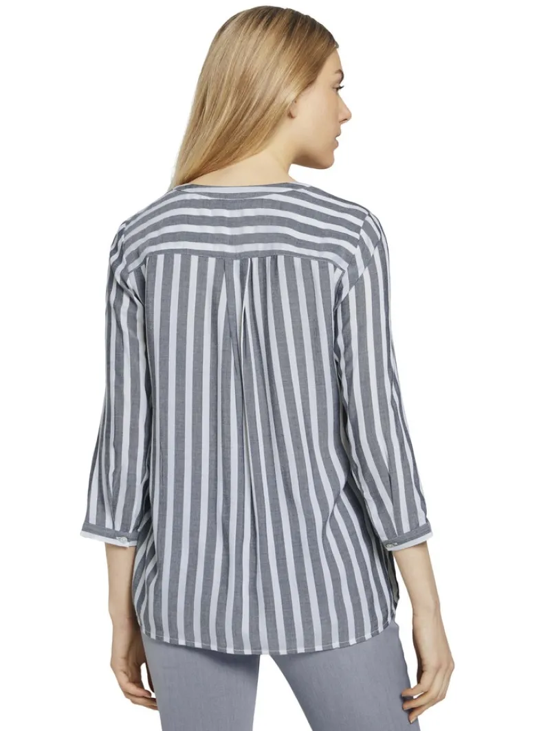 Tom Tailor Blusen*Bluse mit Streifenmuster offwhite navy vertical stripe