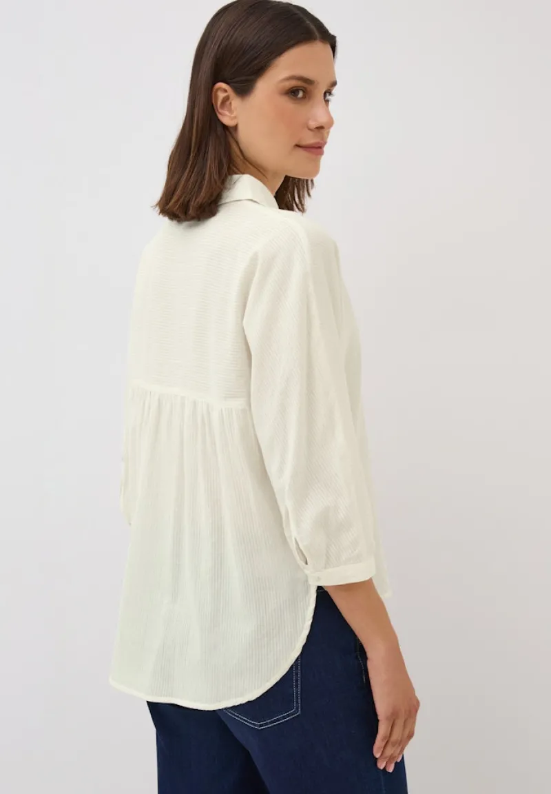 Cecil Blusen*Bluse mit Streifenstruktur vanilla white