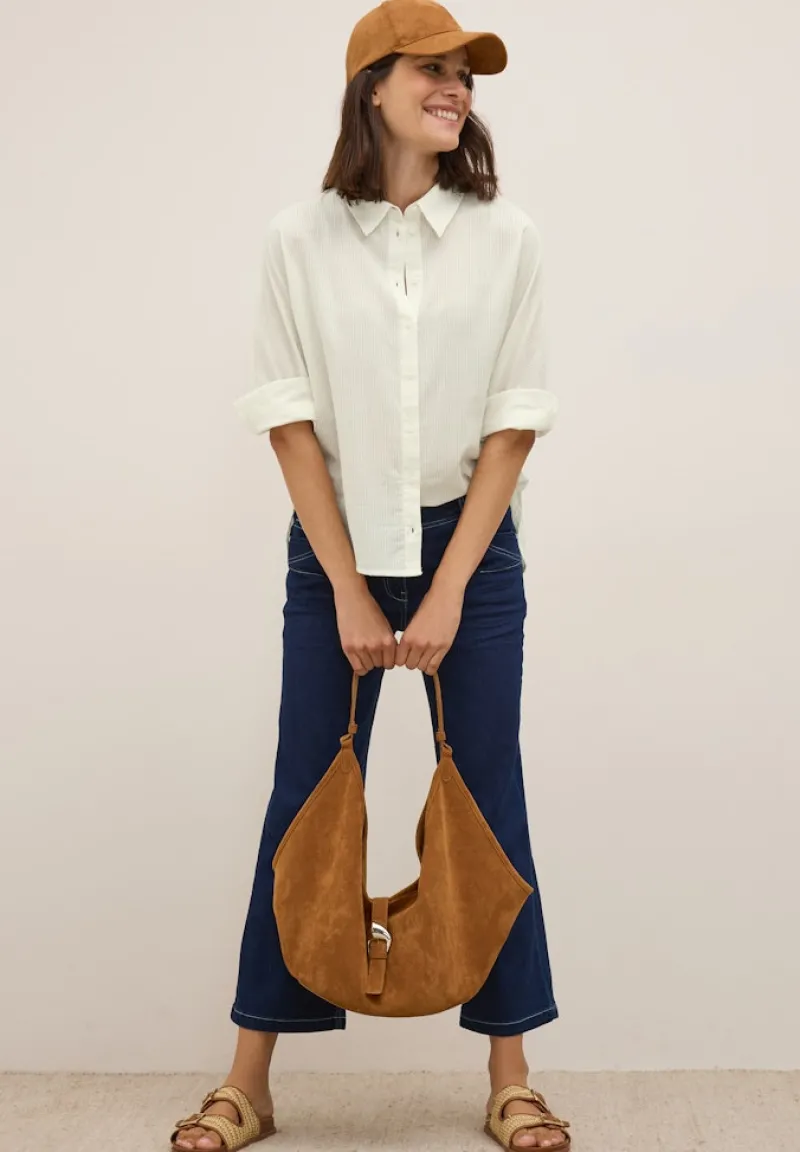 Cecil Blusen*Bluse mit Streifenstruktur vanilla white