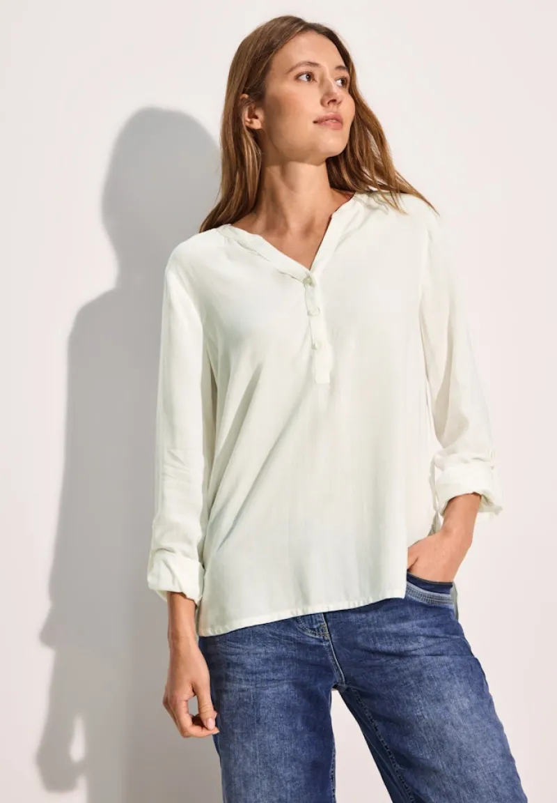 Cecil Blusen*Bluse mit Turn-Up vanilla white