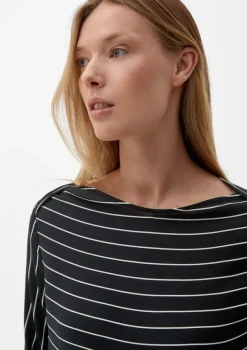s.Oliver Blusen*Bluse mit U-Boot-Ausschnitt Schwarz