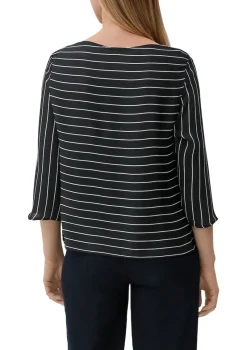 s.Oliver Blusen*Bluse mit U-Boot-Ausschnitt Schwarz