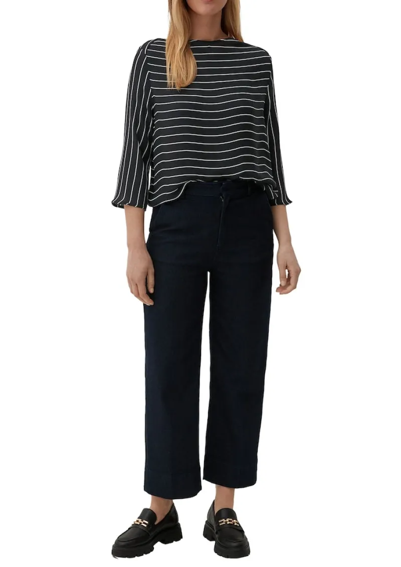 s.Oliver Blusen*Bluse mit U-Boot-Ausschnitt Schwarz