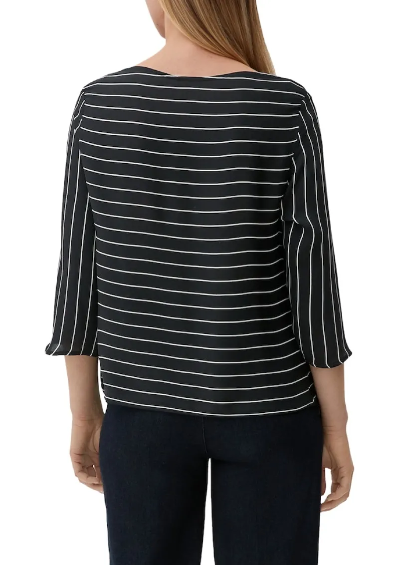 s.Oliver Blusen*Bluse mit U-Boot-Ausschnitt Schwarz