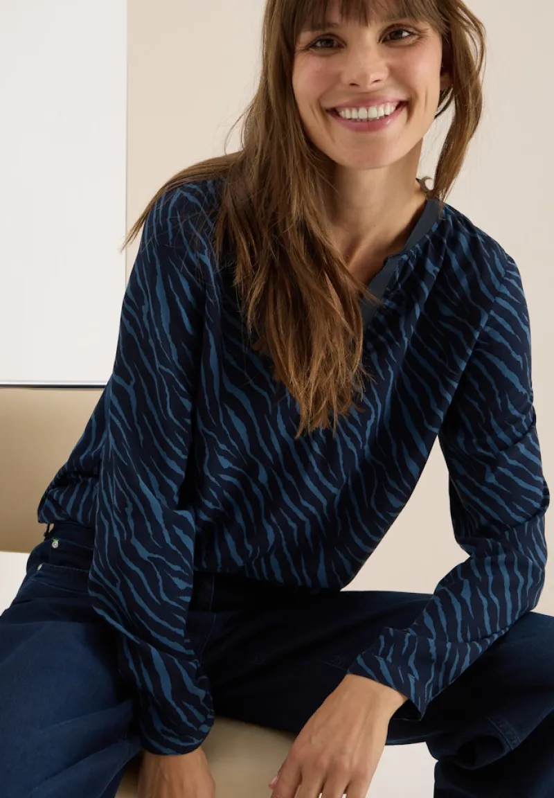 Cecil Blusen*Bluse mit Zebra Print urban dark blue