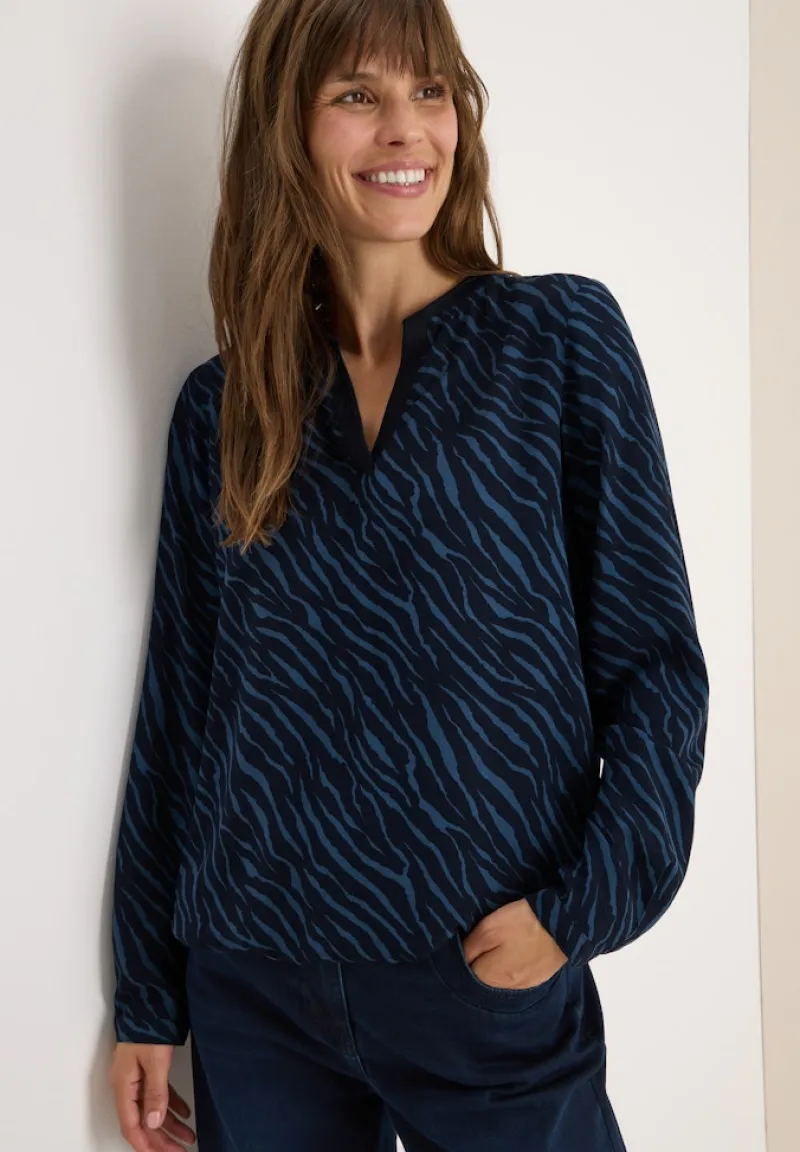 Cecil Blusen*Bluse mit Zebra Print urban dark blue